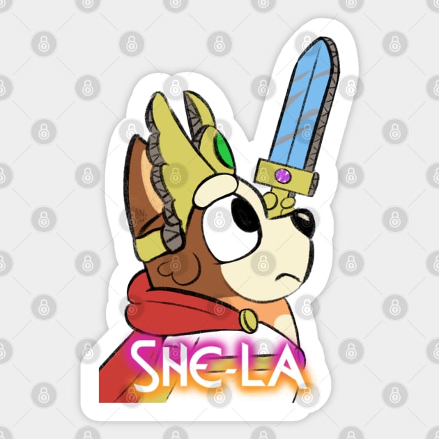 Chilli Heeler is Shela Sticker by AmyNewBlue